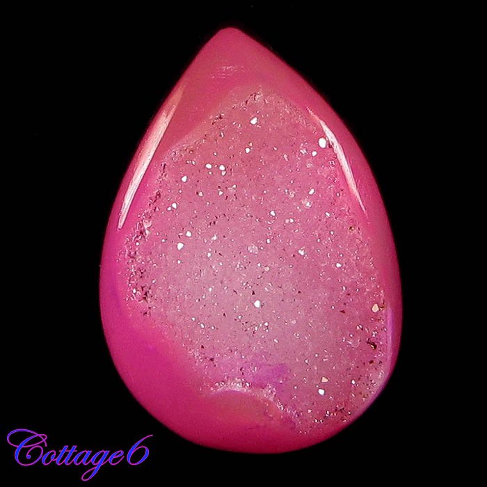 Certified 24.37Cts. ONYX  DRUZY AGATE GEODE CABOCHON GEMSTONE C6-792