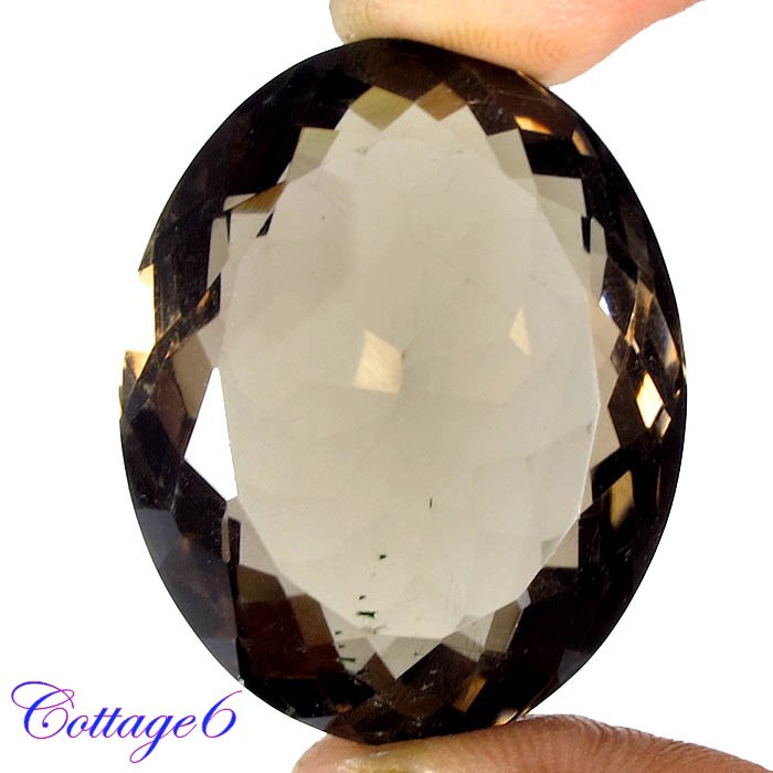Certified 86.75Cts. NATURAL SMOKY QUARTZ CUT GEMSTONE C6-50