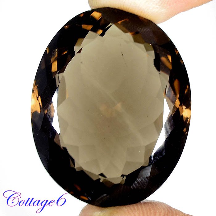Certified 78.29Cts. NATURAL SMOKY QUARTZ CUT GEMSTONE C6-47