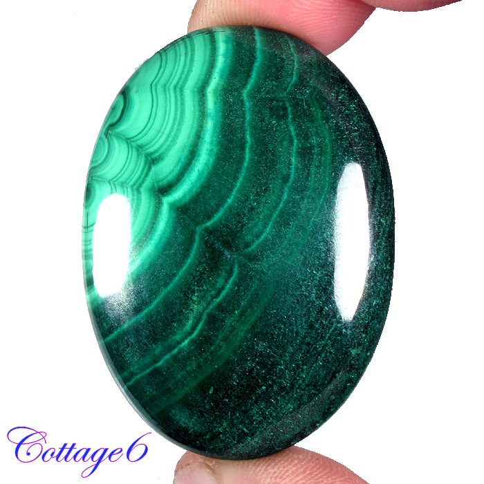 Certified  127.35Cts. NATURAL GREEN MALACHITE OVAL CABOCHON GEMSTONE C6-2215