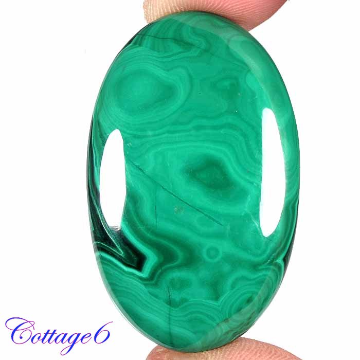 Certified AA +++ 108.54Cts. NATURAL GREEN MALACHITE OVAL SHAPE CABOCHON GEMSTONE C6-2266