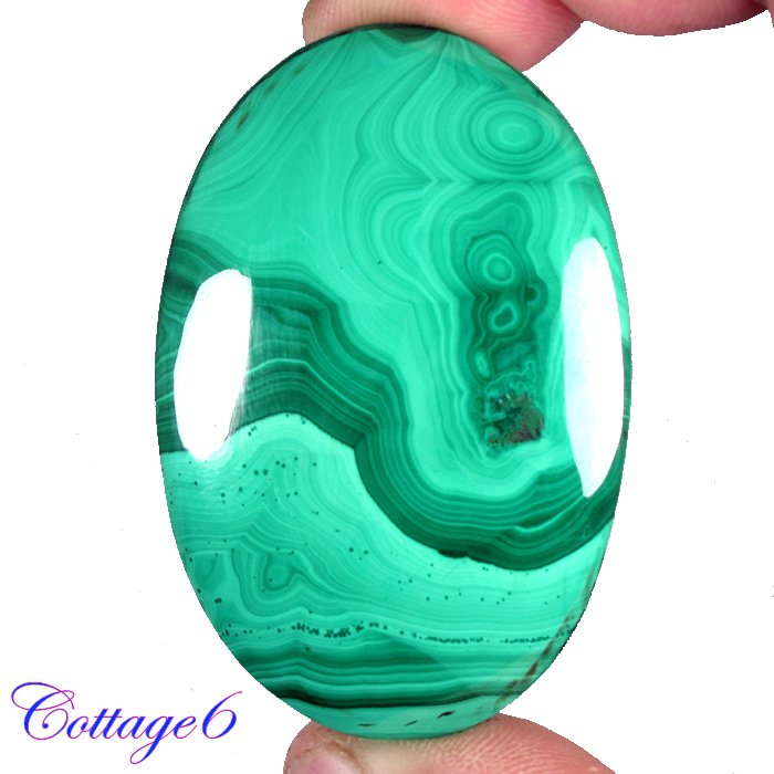 Certified 173.55Cts. NATURAL GREEN MALACHITE OVAL CABOCHON GEMSTONE C6-2208