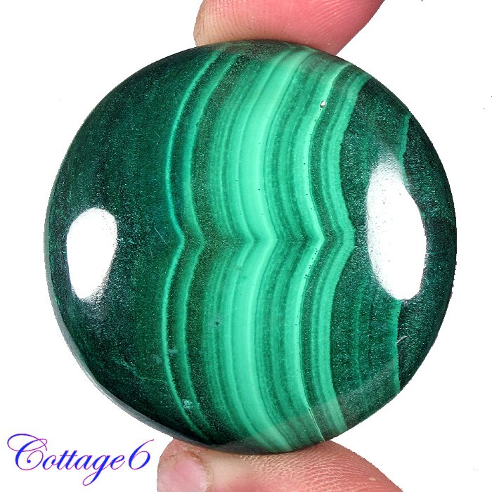 certified AA +++ 166.29Cts. NATURAL GREEN MALACHITE ROUND SHAPE CABOCHON GEMSTONE C6-2211