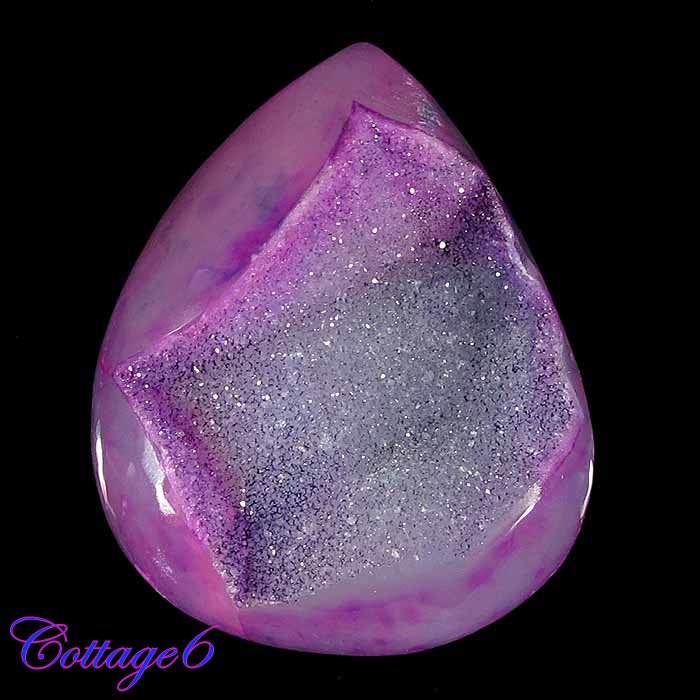 certified 39.52Cts. ONYX  DRUZY AGATE GEODE CABOCHON GEMSTONE