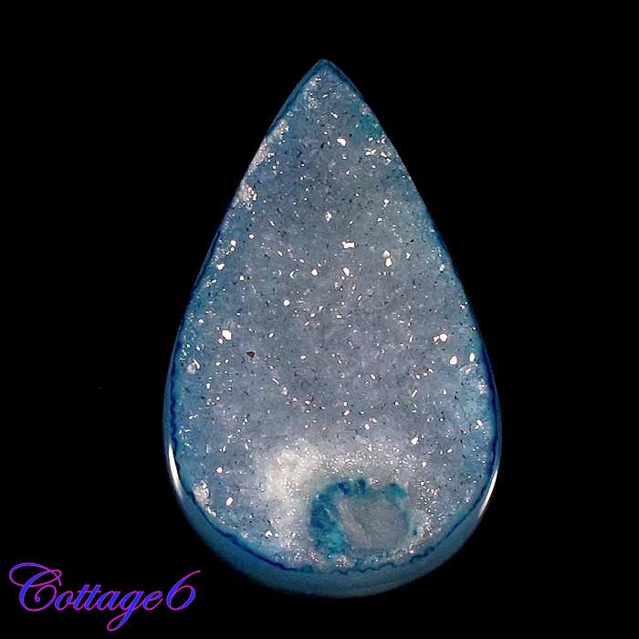 certified 26.06Cts. CRYSTAL  DRUZY AGATE GEODE CABOCHON GEMSTONE C6-504