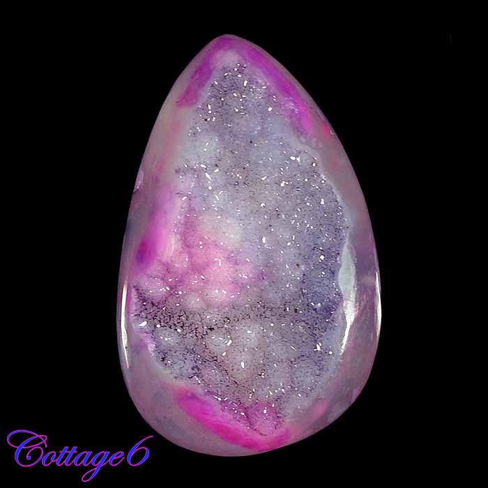 Certified 42.62Cts. ONYX  DRUZY AGATE GEODE CABOCHON GEMSTONE C6-513