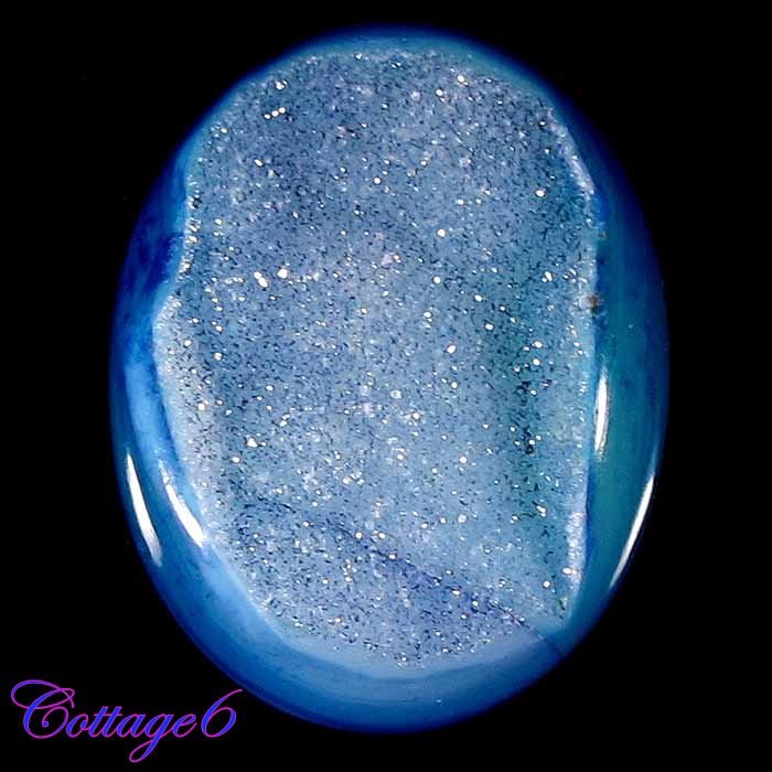 Certified 23.76Cts. ONYX  DRUZY AGATE GEODE CABOCHON GEMSTONE C6-498