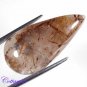 Certified 19.65Cts. 100% NATURAL RUTILE QUARTZ PEAR SHAPE CABOCHON GEMSTONE BRAZIL C6-342