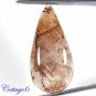 Certified 19.65Cts. 100% NATURAL RUTILE QUARTZ PEAR SHAPE CABOCHON GEMSTONE BRAZIL C6-342