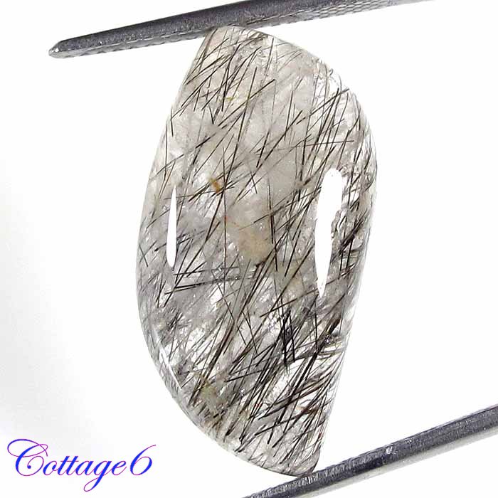 Certified NATURAL RUTILE QUARTZ BLACK NEEDLES GEMSTONE
