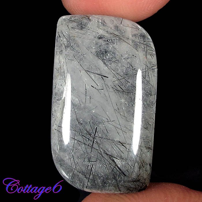 Certified  NATURAL RUTILE QUARTZ FANCY CABOCHON GEMSTONE C6-407