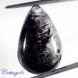 Certifiede  NATURAL BLACK RUTILE QUARTZ PEAR CABOCHON GEMSTONE C6-370