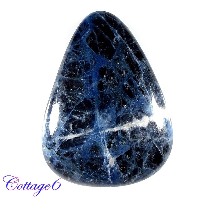 Certified NATURAL BLUE SODALITE PEAR SHAPE CABOCHON GEMSTONE C6-2091
