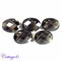 Certified NATURAL SMOKY QUARTZ CHECKERED CUT GEMSTONE WHOLESALE LOT 5pcs. C6-280