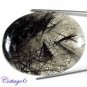 Cartified NATURAL BLACK RUTILE QUARTZ OVAL CABOCHON GEMSTONE UNTREATED C6-140