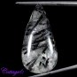 Certified NATURAL RUTILE QUARTZ BLACK NEEDLE PEAR SHAPE CABOCHON GEMSTONE C6-158