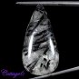 Certified NATURAL RUTILE QUARTZ BLACK NEEDLE PEAR SHAPE CABOCHON GEMSTONE C6-158