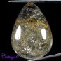 Certifird AA NATURAL GOLDEN NEEDLES RUTILE QUARTZ PEAR CABOCHON GEMSTONE C6-125