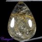Certifird AA NATURAL GOLDEN NEEDLES RUTILE QUARTZ PEAR CABOCHON GEMSTONE C6-125