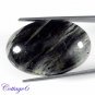 Certified 36.8036.80Cts. NATURAL BLACK RUTILE QUARTZ OVAL SHAPE CABOCHON GEMSTONE C6-110