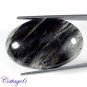 Certified 36.8036.80Cts. NATURAL BLACK RUTILE QUARTZ OVAL SHAPE CABOCHON GEMSTONE C6-110