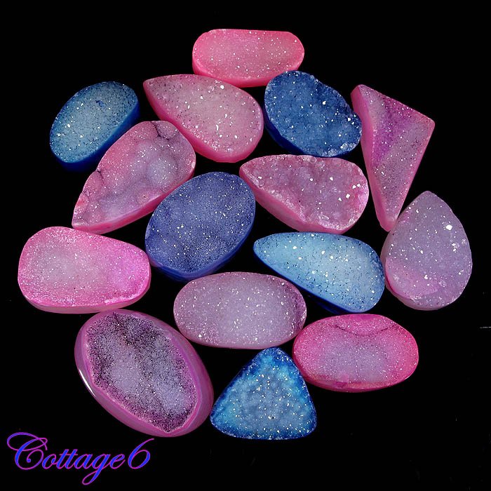 Certified ONYX DRUZY AGATE CABOCHON GEMSTONE WHOLESALE LOT 15 Pcs. C6-2185