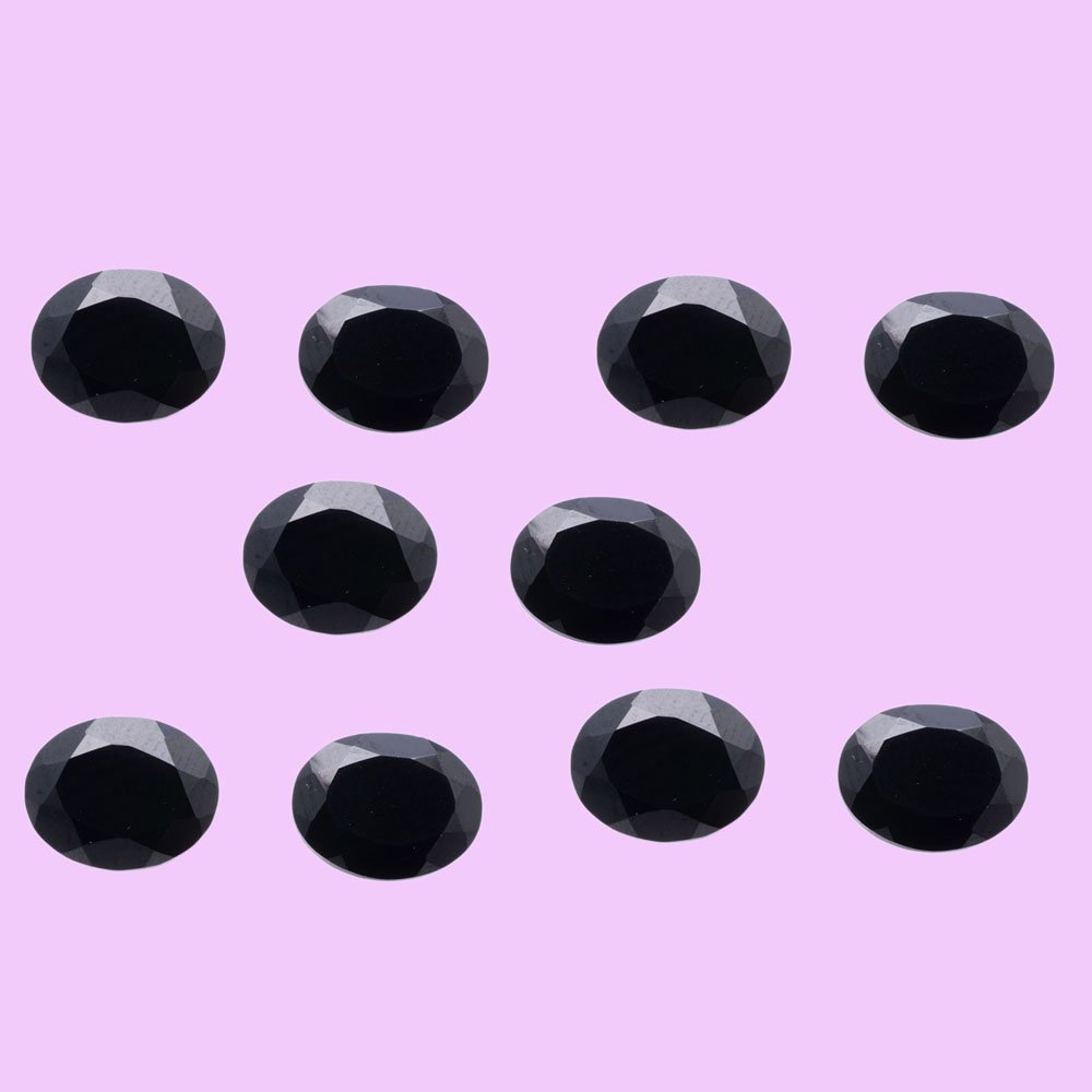 Certified Natural Black Spinel AAA Quality 8x6 mm Faceted Oval 10 pcs lot loose gemstone