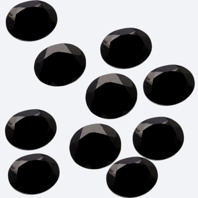 Certified Natural Black Spinel AAA Quality 10x8 mm Faceted Oval 2 pcs Pair loose gemstone