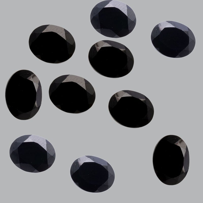 Certified Natural Black Spinel AAA Quality 10x12 mm Faceted Oval 5 pcs lot loose gemstone