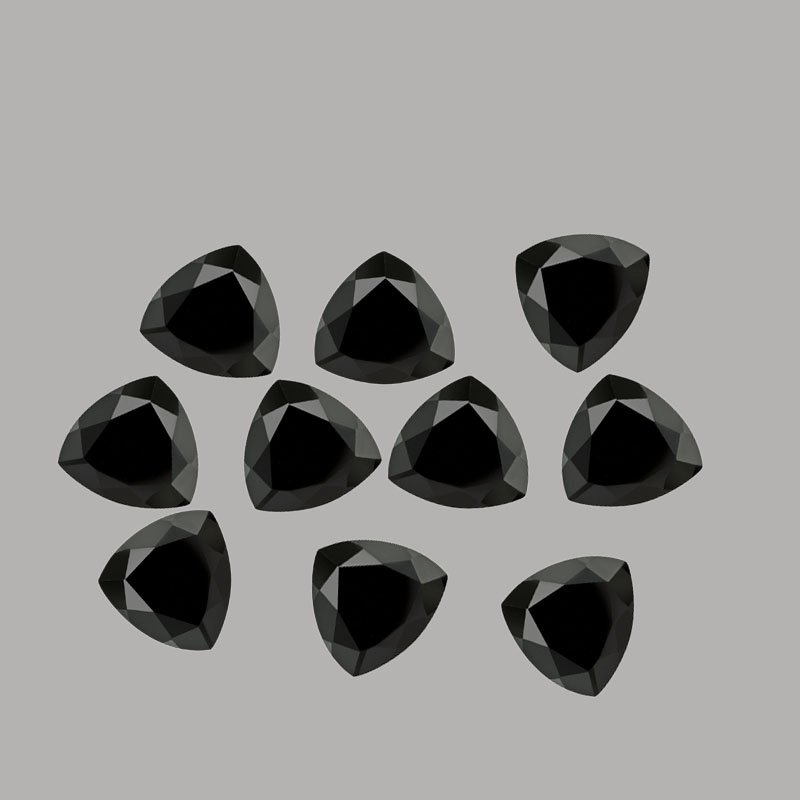 Certified Natural Black Spinel AAA Quality 4 mm Faceted Trillion 5 pcs lot loose gemstone
