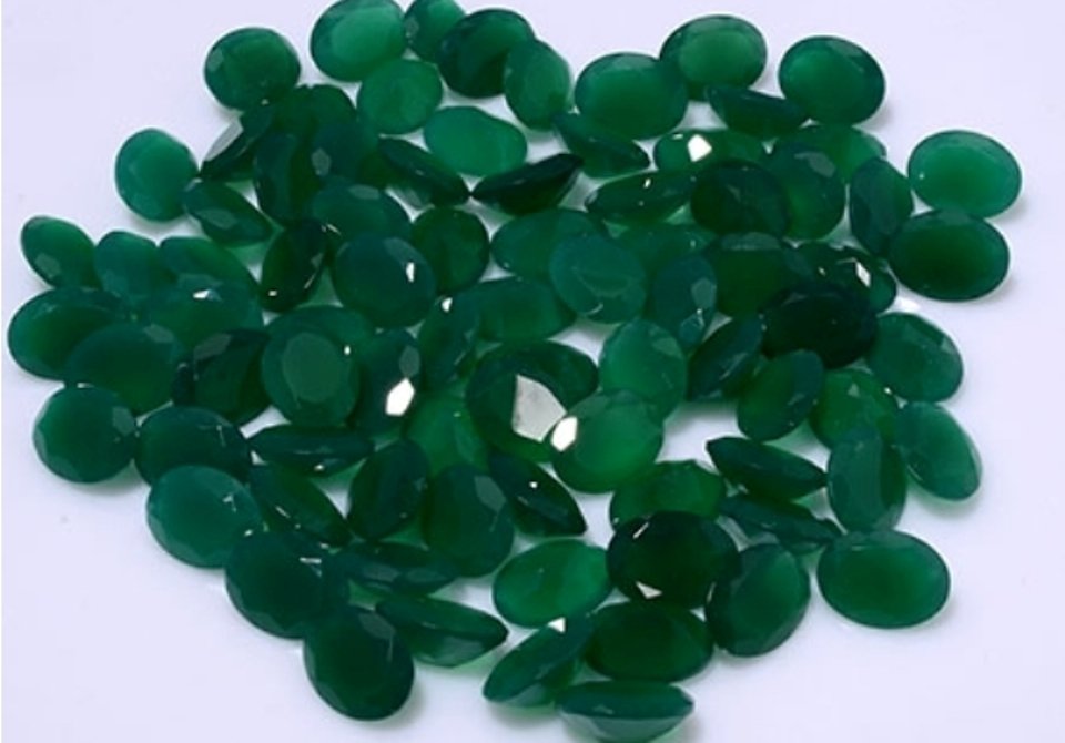 Certified Green onyx AAA Quality 6x4 mm Faceted Oval 50 pcs lot loose gemstone