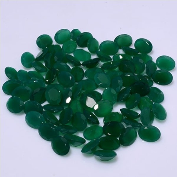 Certified Green onyx AAA Quality 9x7 mm Faceted Oval 25 pcs lot loose gemstone