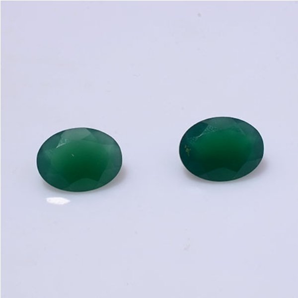 Certified Green onyx AAA Quality 20x15 mm Faceted Oval 2 pcs Pair loose gemstone