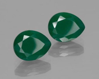 Certified Green onyx AAA Quality 8x6 mm Faceted Pear 2 pcs Pair loose gemstone