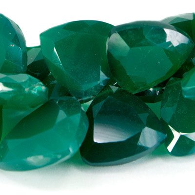 Certified Green onyx AAA Quality 4 mm Faceted Trillion 10 pcs lot loose gemstone