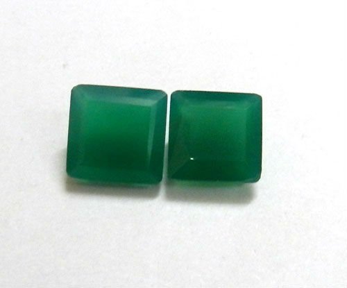 Certified Green onyx AAA Quality 8x6 mm Faceted Octagon 2 pcs Pair loose gemstone