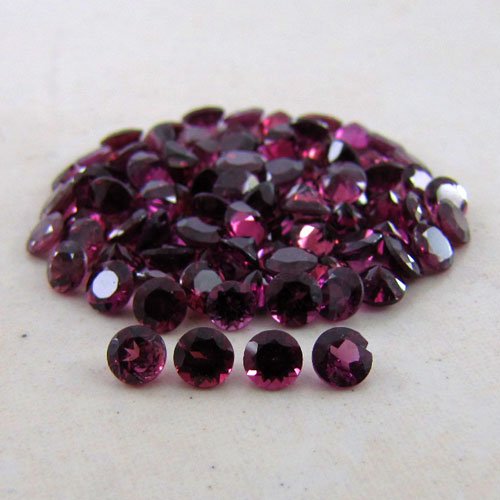 Certified Natural Rhodolite AAA Quality 5 mm Faceted Round 10 pcs lot loose gemstone