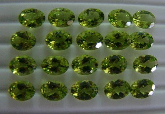 Certified Natural Peridot AAA Quality 5x3 mm Faceted Oval 10 pcs lot loose gemstone