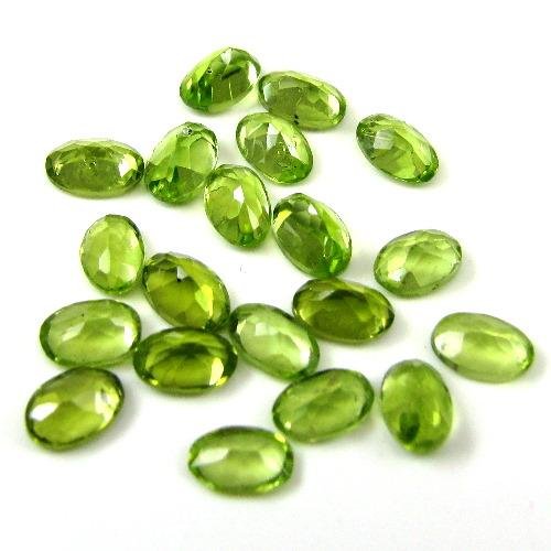 Certified Natural Peridot AAA Quality 7x5 mm Faceted Oval 2 pcs pair  loose gemstone