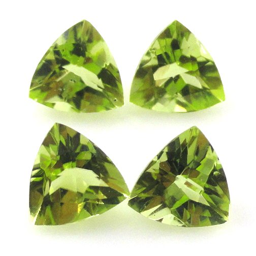 Certified Natural Peridot AAA Quality 5.5 mm Faceted Trillion 10 pcs lot loose gemstone
