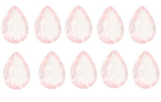 Certified Natural Rose Quartz AAA Quality 10x8 mm Faceted Pear 25 pcs lot loose gemstone