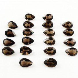 Certified Natural Smoky Quartz AAA Quality 6x4 mm Faceted Pear 25 pcs lot loose gemstone