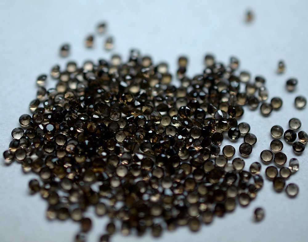 Certified Natural Smoky Quartz AAA Quality 1.75 mm Faceted Round 10 pcs lot loose gemstone