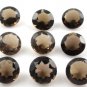Certified Natural Smoky Quartz AAA Quality 7 mm Faceted Round 2 pcs Pair loose gemstone