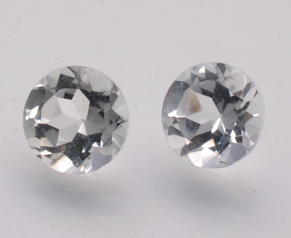 Certified Natural White Topaz AAA Quality 5 mm Faceted Round 10 pcs lot loose gemstone