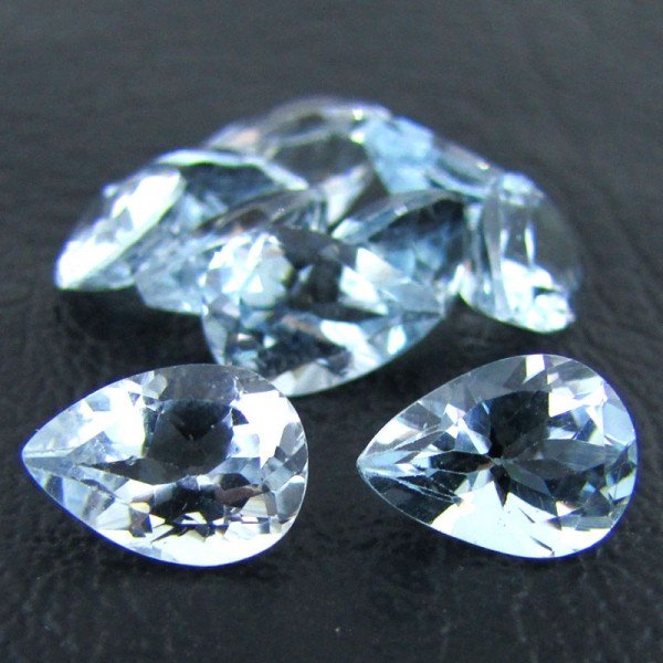 Certified Natural Sky Blue Topaz AAA Quality 6x4 mm Faceted Pear 50 pcs lot loose gemstone