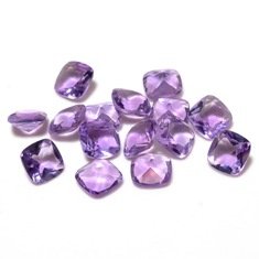 Certified Natural Amethyst AAA Quality 5 mm Faceted Cushion 25 pcs lot loose gemstone