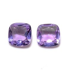 Certified Natural Amethyst AAA Quality 11 mm Faceted Cushion 2 pcs Pair loose gemstone