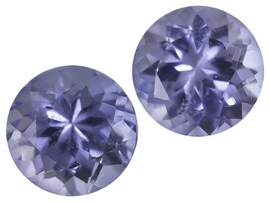 Certified Natural Tanzanite AA Quality 7 mm Faceted Round 2 pcs Pair loose gemstone