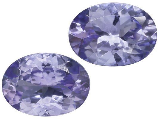 Certified Natural Tanzanite AA Quality 7x5 mm Faceted Oval 2 pcs pair loose gemstone
